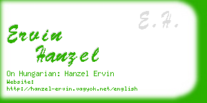 ervin hanzel business card